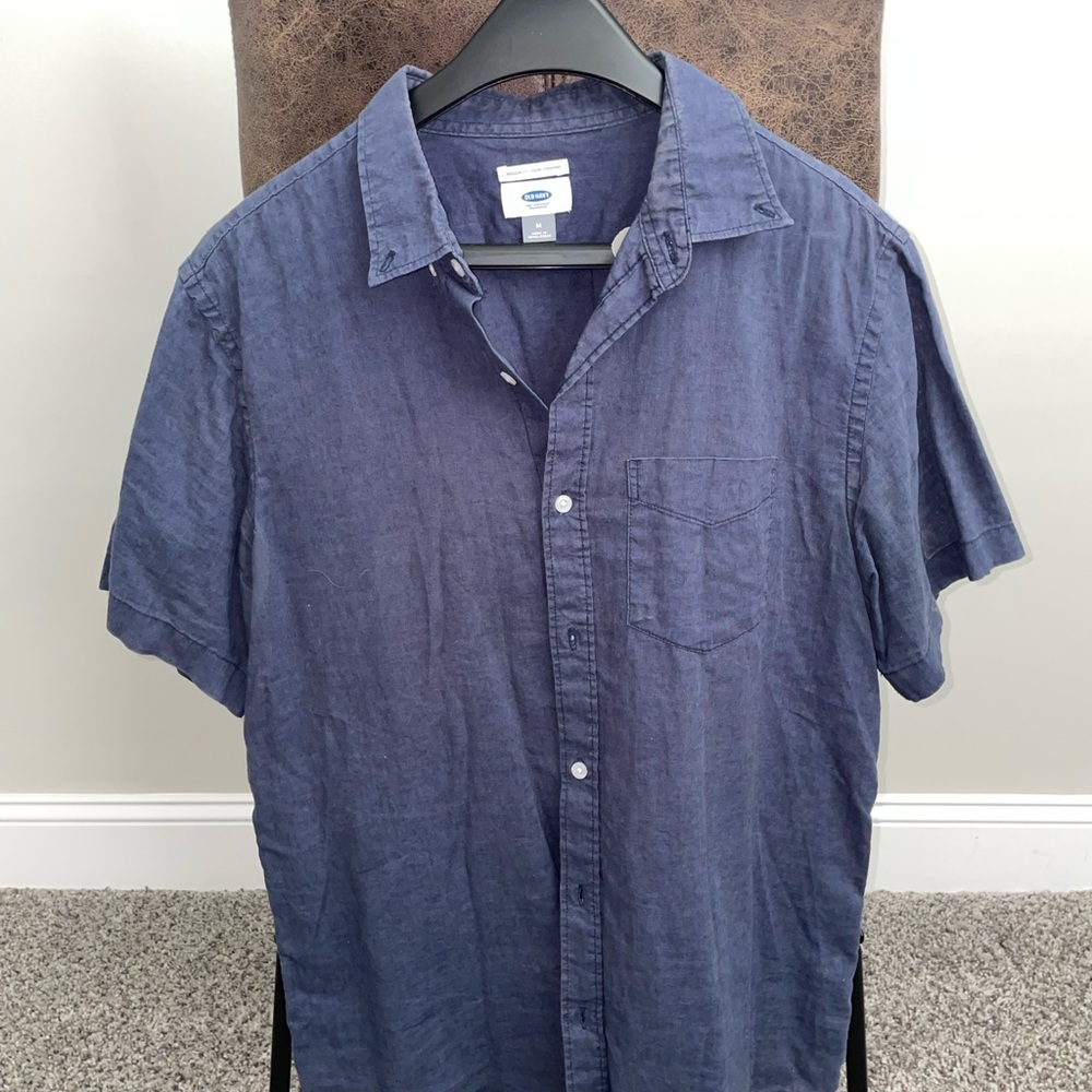Old Navy Blue Casual Button Down Shirt